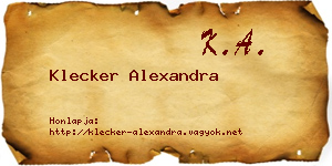 Klecker Alexandra névjegykártya