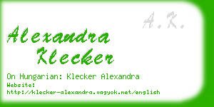 alexandra klecker business card
